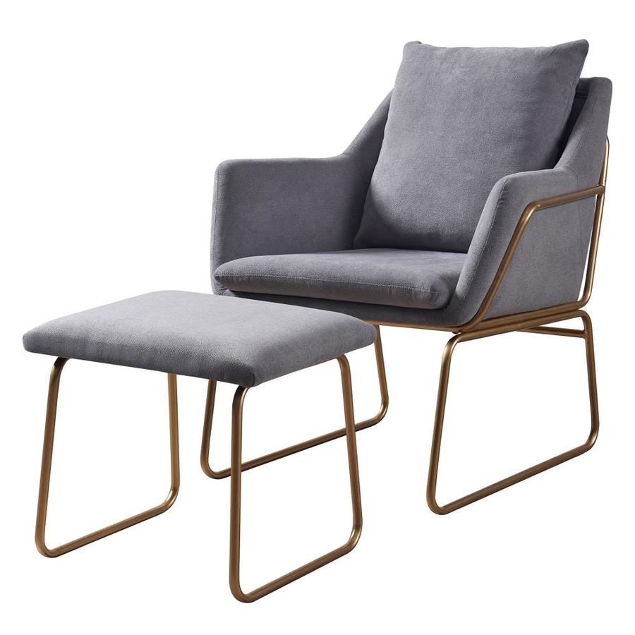 Versanora Miller Modern Grey And Rose Gold Accent Chair In The Chairs Department At Lowes Com
