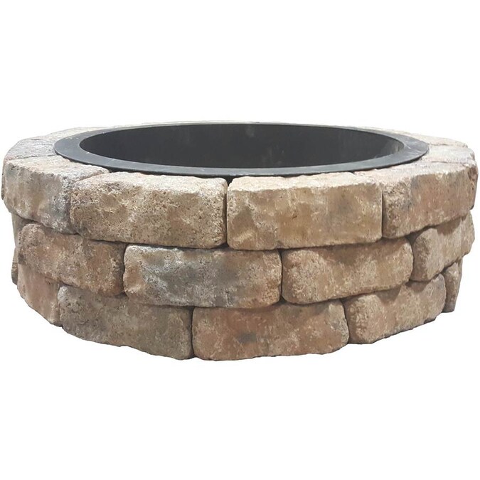 Pavers For Fire Pit Lowes 58-in w x 58-in l sandstone wet cast concrete fire pit kit at lowes.com