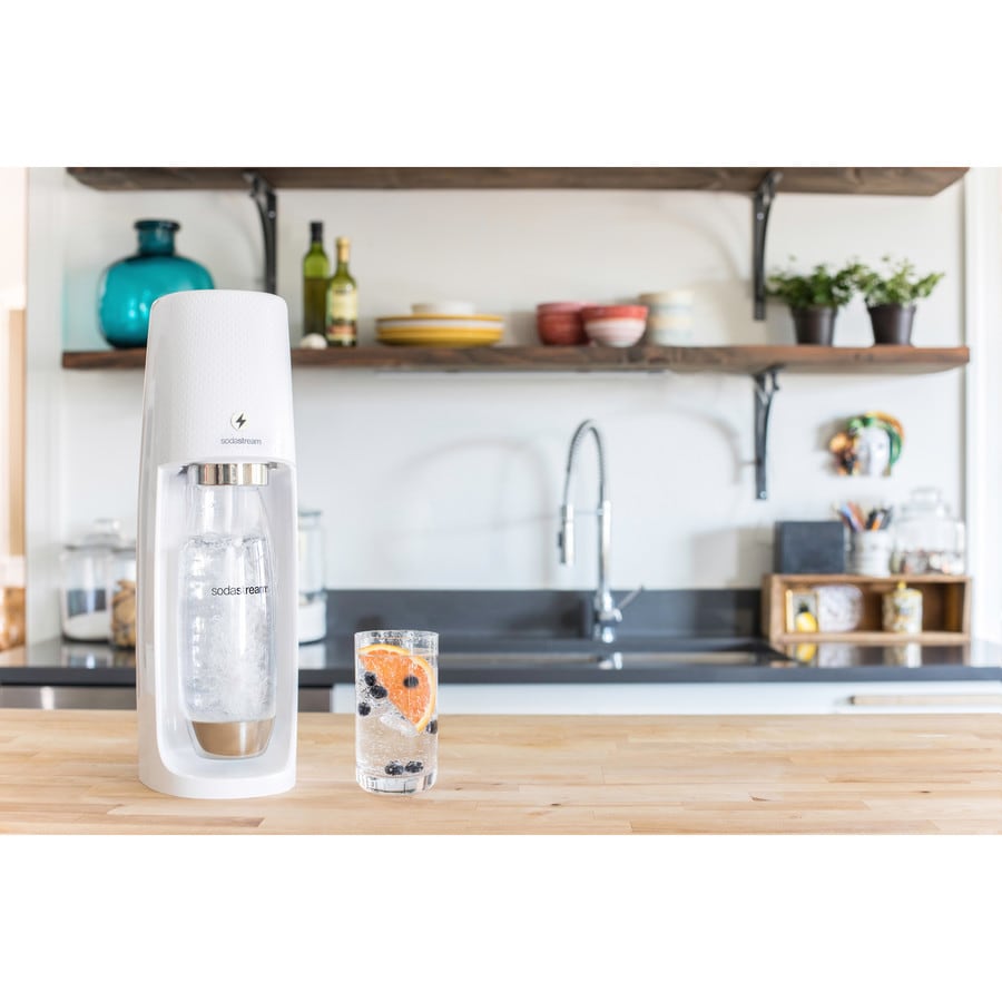 with CO2 White and 0 Calorie Fruit Drops Flavors BPA free Bottles SodaStream Fizzi One Touch Sparkling Water Maker Bundle