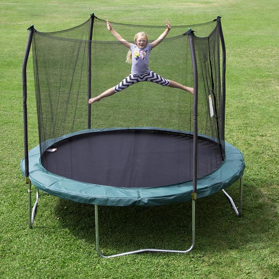 Skywalker 10 Ft Round Green Backyard Trampoline With Enclosure In The Trampolines Department At Lowes Com