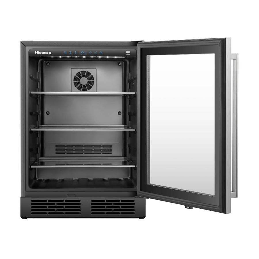 Hisense 140-Can Capacity (5.4-cu ft) Residential Stainless Steel Beverage Center in the Beverage 