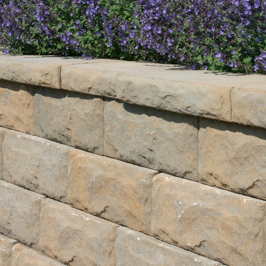 Hewn Buffcharcoal Retaining Wall Block Common 6 In X 16 In Actual