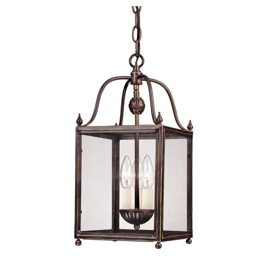 Shandy Old Bronze Traditional Clear Glass Lantern Pendant Light In The
