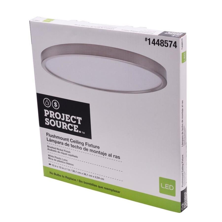 Project Source 13 In W Brushed Nickel Led Flush Mount Light Energy Star Amazon Com