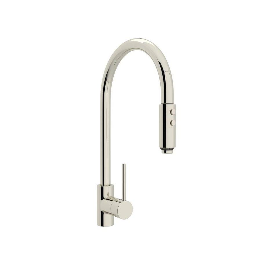 Rohl Modern Kitchen Polished Nickel 1 Handle Deck Mount Pull Down Handle Kitchen Faucet In The Kitchen Faucets Department At Lowescom