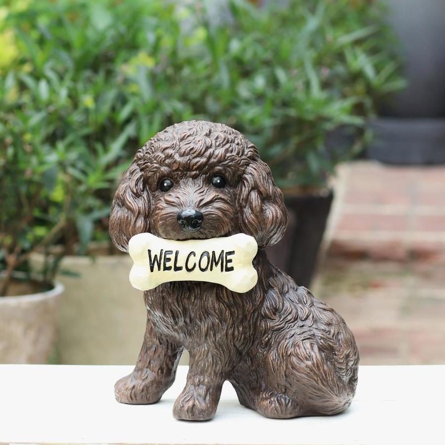 outdoor dog welcome statue