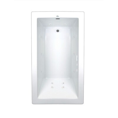 Laurel Mountain Parker 3 32-in W x 65.75-in L White Acrylic Rectangular Reversible Drain Drop-In Combination Tub