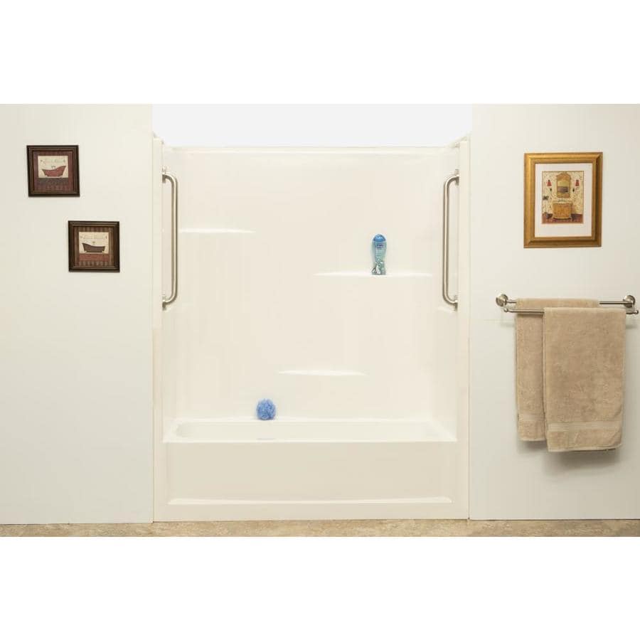 Laurel Mountain Stuart White 60-in X 30-in X 73-in Bathtub Shower Kit 