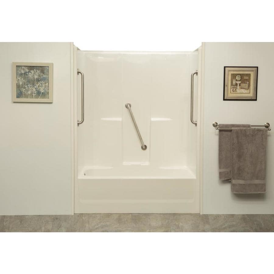 Laurel Mountain Cheriton White 1-Piece Bathtub Shower Kit (Common: 60-in x 32-in; Actual: 45.75 