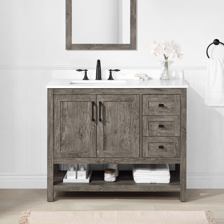 Style Selections Howell 42 In Weathered Gray Vanity In The Bathroom Vanities With Tops 
