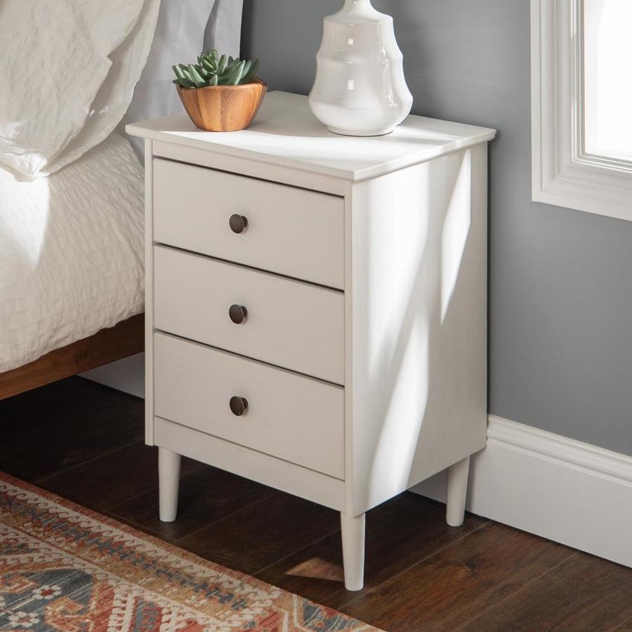 Walker Edison White Pine Nightstand in the Nightstands department at