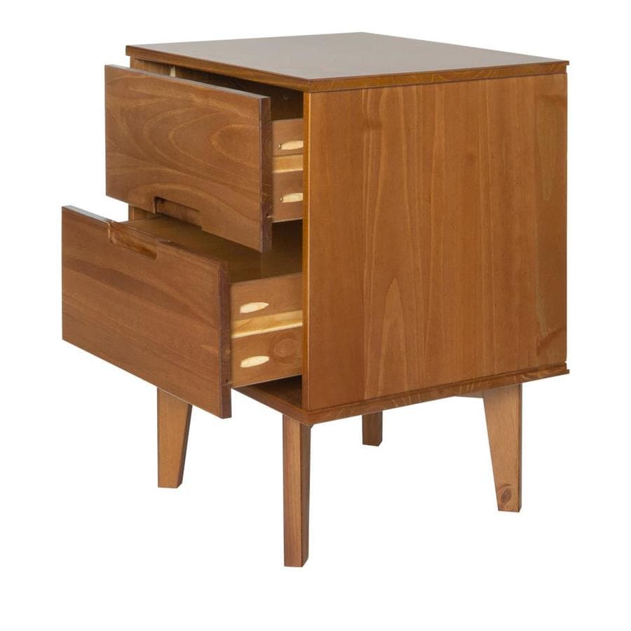 Walker Edison Caramel Pine Nightstand In The Nightstands Department At Lowes Com