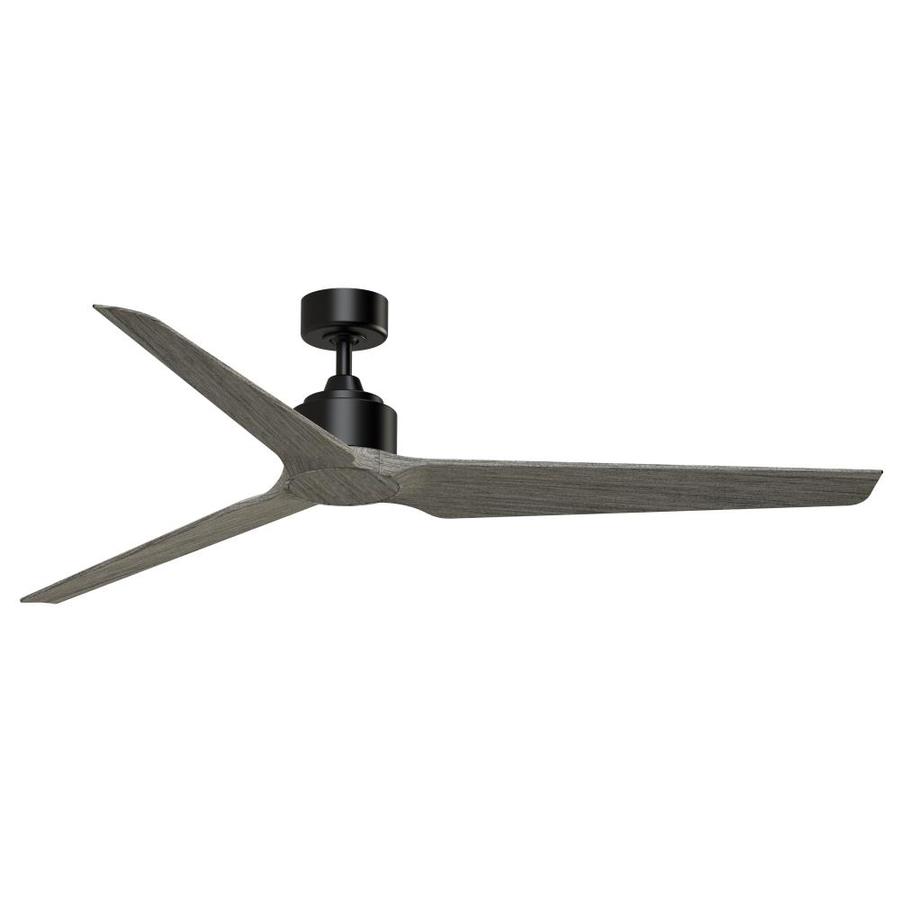 Fanimation Triaire Custom 64 In Black Indoor Outdoor Smart Ceiling Fan With Remote 3 Blade In The Ceiling Fans Department At Lowes Com