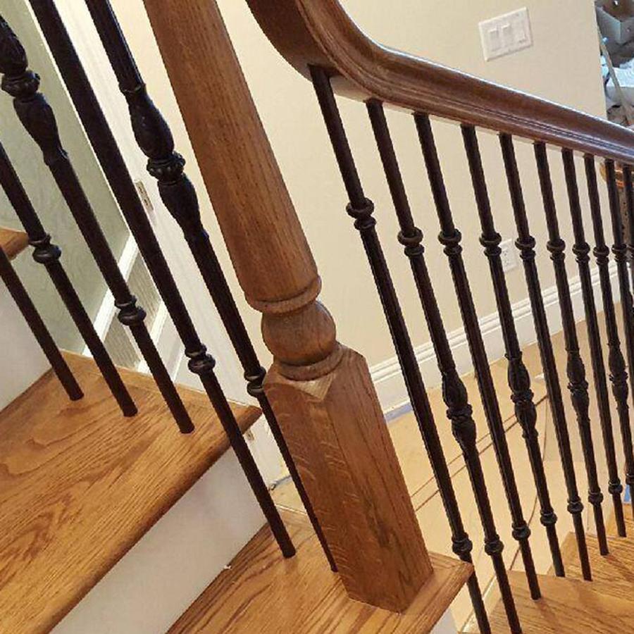 WM Coffman Series 44in Satin Black Wrought Iron Classic Stair