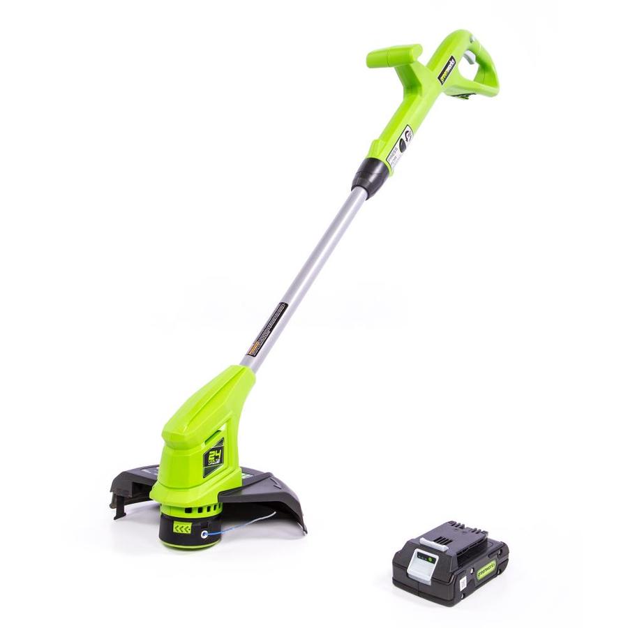 Greenworks 24Volt Max 10in Straight Cordless String Trimmer with