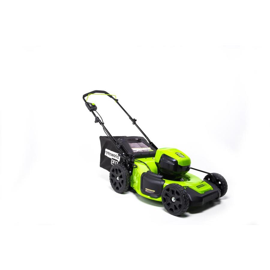 Greenworks Pro 60 Volt Brushless Lithium Ion Push 21 In Cordless Electric Lawn Mower In The