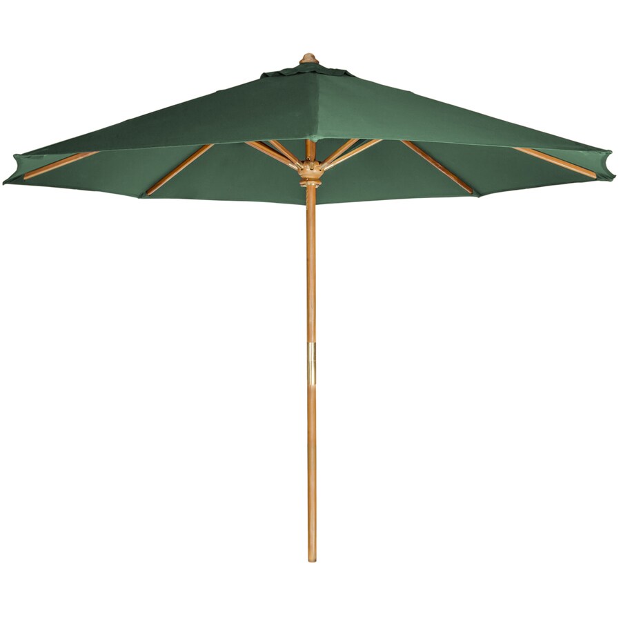 All Things Cedar 10 Ft Octagon With Teak Wood Frame No Tilt Market Patio Umbrella In The Patio Umbrellas Department At Lowes Com