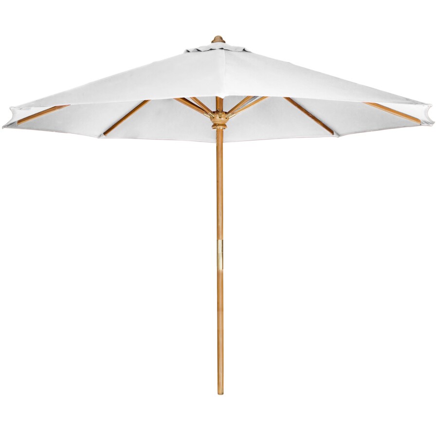 All Things Cedar 10 Ft Octagon With Teak Wood Frame No Tilt Market Patio Umbrella In The Patio Umbrellas Department At Lowes Com