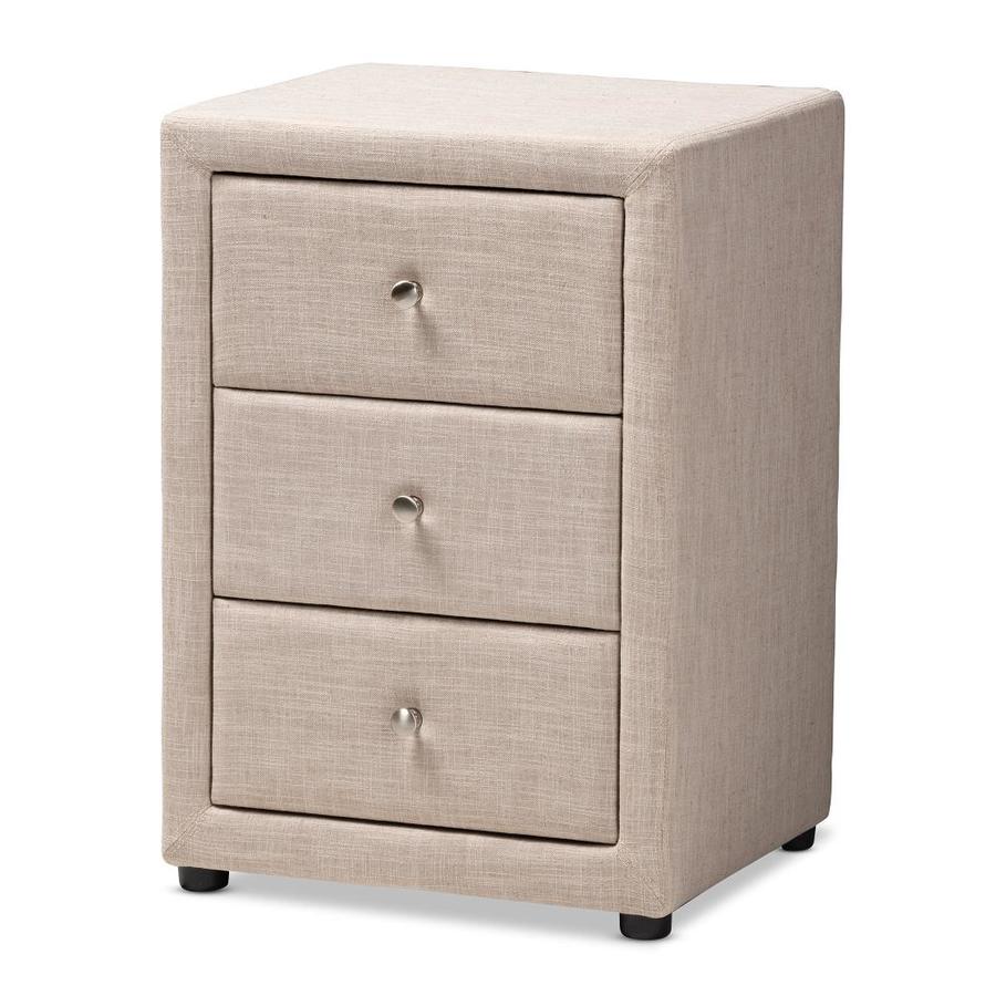 Baxton Studio Tessa Beige Rubberwood Nightstand In The Nightstands Department At Lowes Com