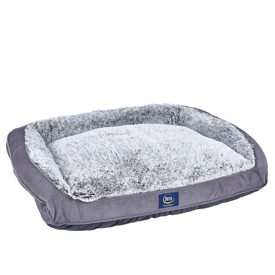 Serta Gray Polyester Rectangular Dog Bed (Large) in the Pet Beds department at