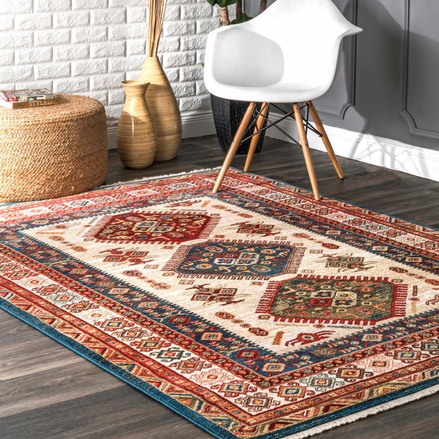 NuLOOM 8 X 10 Ivory Indoor Geometric Southwestern Area Rug In The Rugs ...