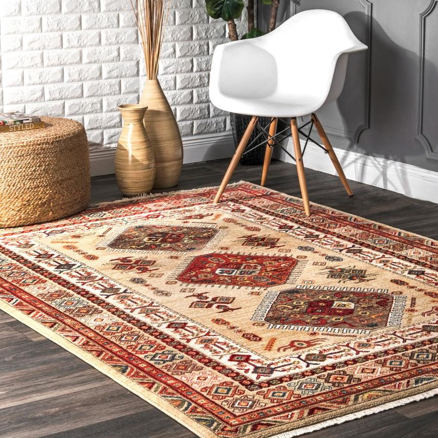 NuLOOM 9 X 12 Light Beige Indoor Geometric Southwestern Area Rug In The ...