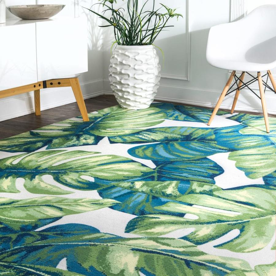 nuLOOM 8 x 10 Multi Indoor/Outdoor Floral/Botanical Area Rug in the