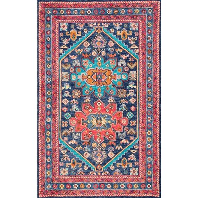 nuLOOM 5 x 8 Blue Indoor Handcrafted Area Rug nuLOOM 5 x 8 Blue Indoor Handcrafted Area Rug