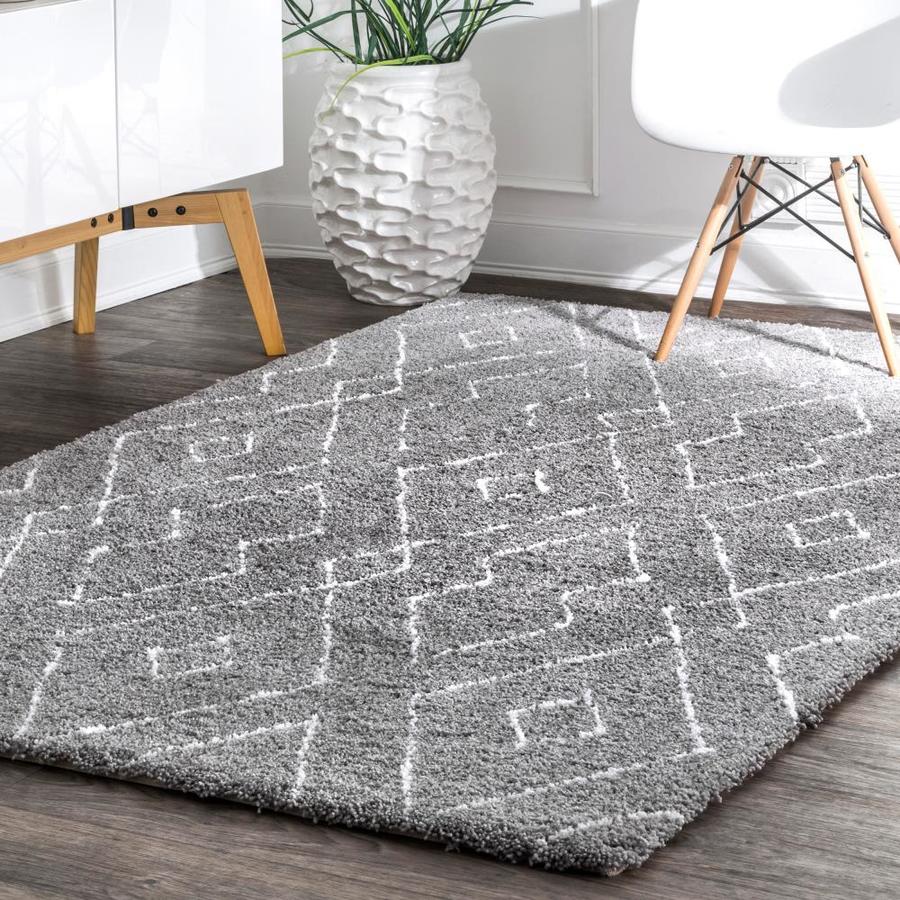 nuLOOM 8 x 10 Gray Indoor Geometric Handcrafted Area Rug in the Rugs