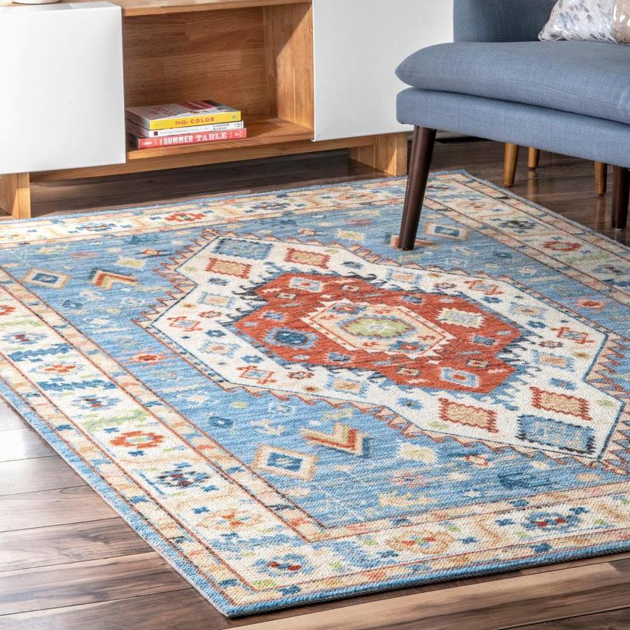 nuLOOM 8 x 10 Multi Indoor Distressed/Overdyed Vintage Area Rug in the