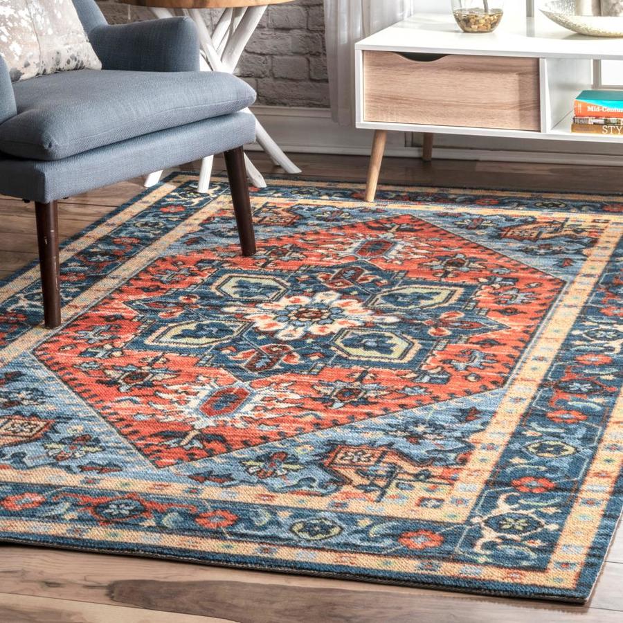 nuLOOM 8 x 10 Multi Indoor Distressed/Overdyed Vintage Area Rug in the