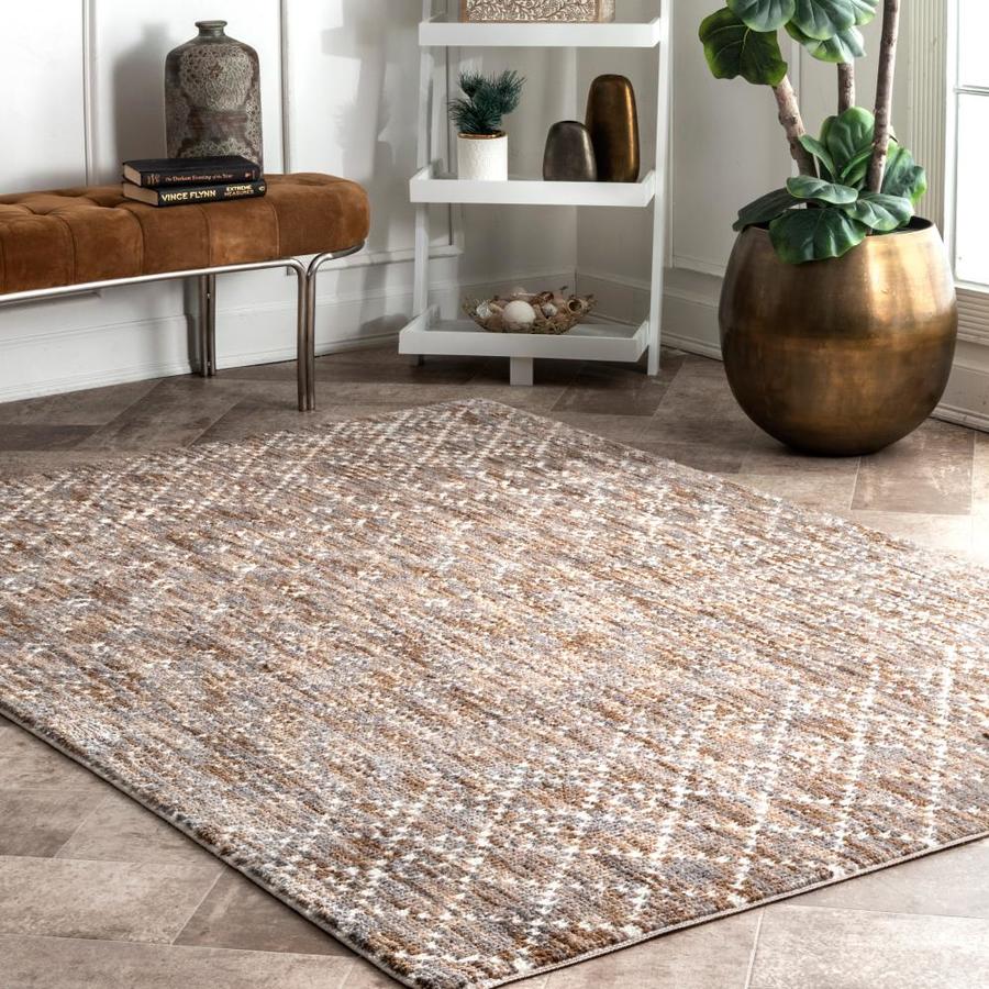 nuLOOM 9 x 12 Beige Indoor Trellis Area Rug in the Rugs department at