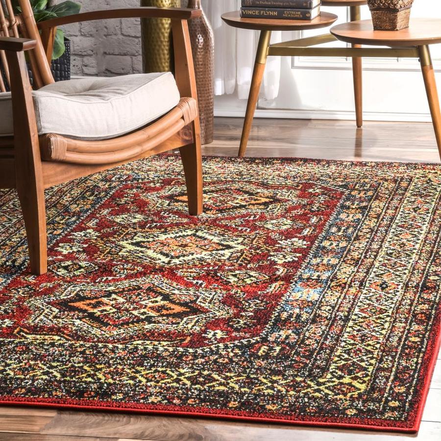 nuLOOM Red Indoor/Outdoor Area Rug 5 x 8; Actual 5ft W x 8