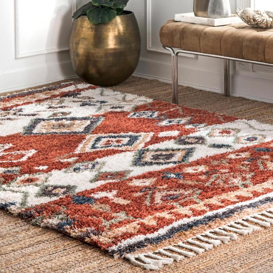 NuLOOM 7 X 9 Red Indoor Geometric Moroccan Area Rug In The Rugs ...