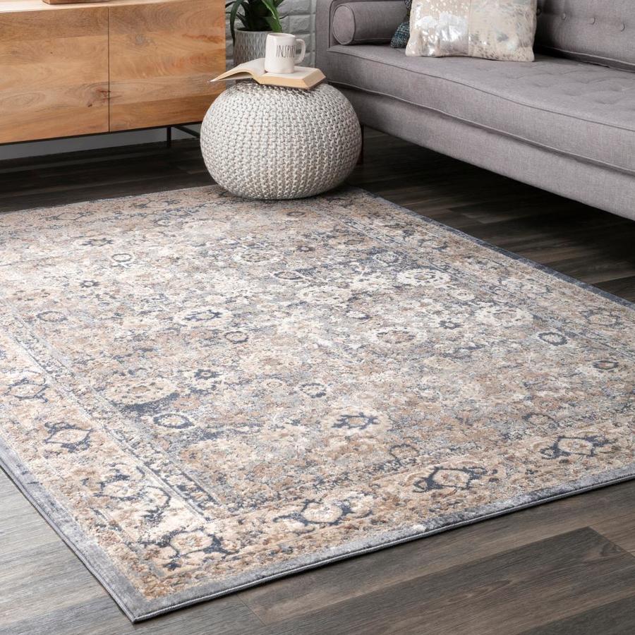 nuLOOM 6 x 9 Beige Indoor Distressed/Overdyed Vintage Area Rug in the