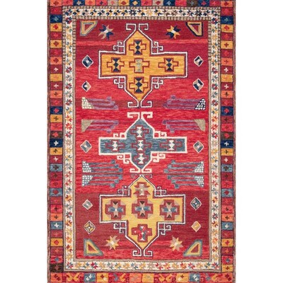 nuLOOM 6 x 9 Multi Indoor Border Bohemian/Eclectic Handcrafted Area Rug nuLOOM 6 x 9 Multi Indoor Border Bohemian/Eclectic Handcrafted Area Rug