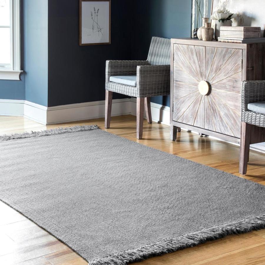 Nuloom 8 X 10 Gray Indoor Outdoor Solid Coastal Area Rug In The Rugs 