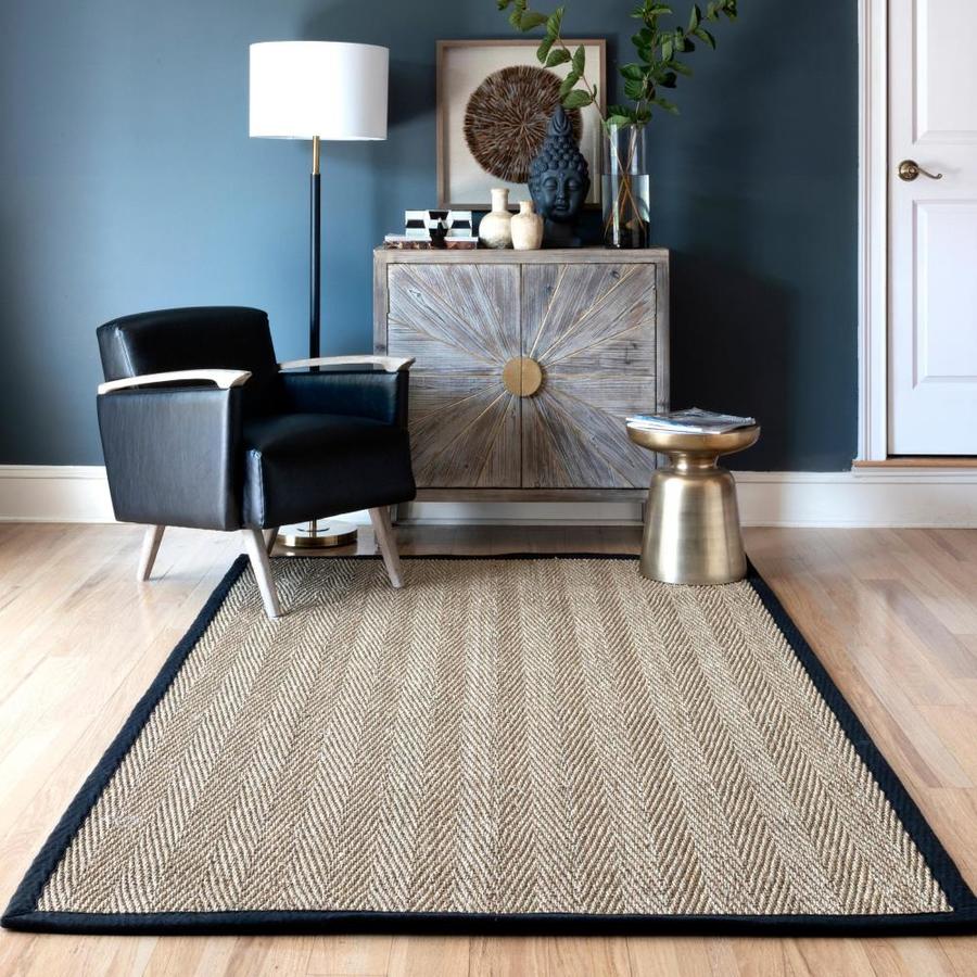 nuLOOM 2 x 4 Black Indoor/Outdoor Border Coastal Area Rug in the Rugs