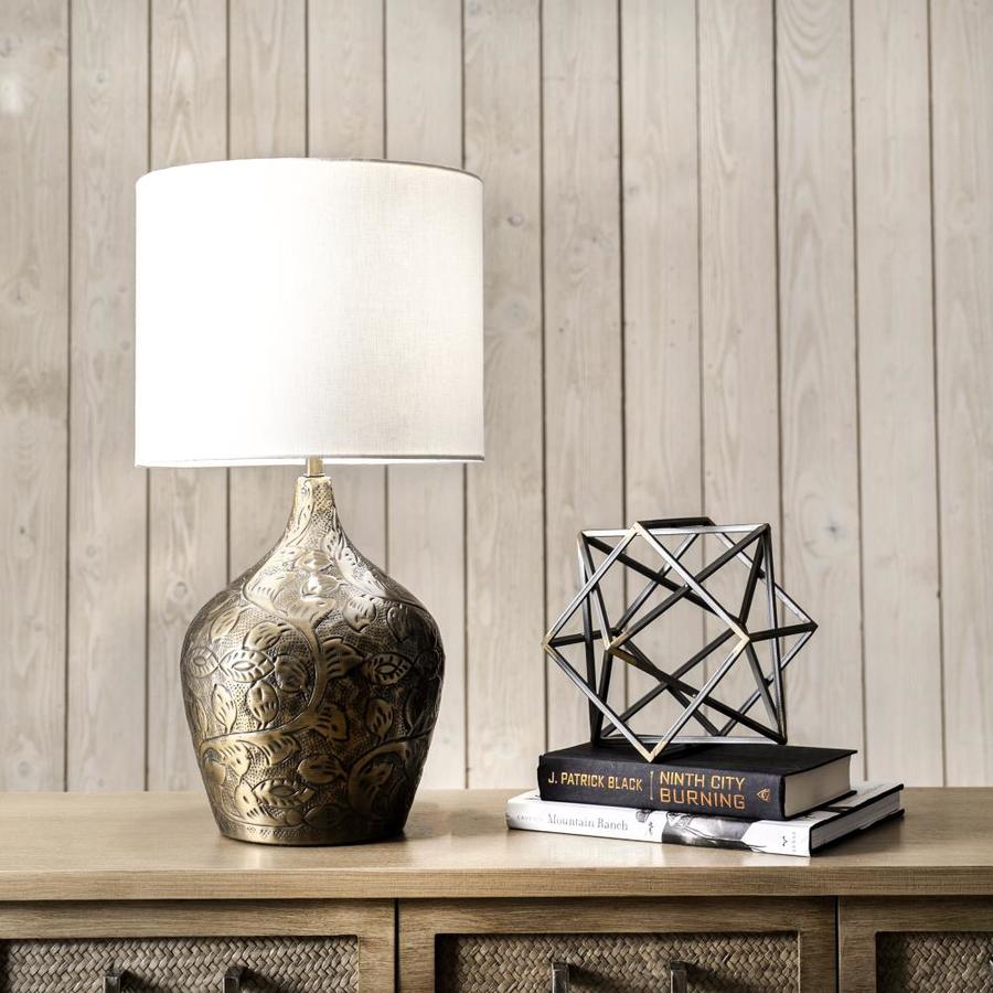 nuLOOM Brass 3-Way Table Lamp with Fabric Shade in the ...