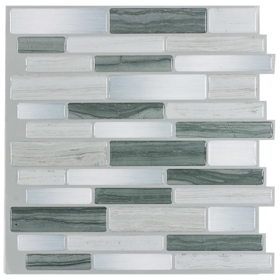 Shop Peel&Stick Mosaics Grey Mist Linear Mosaic Composite Peeland