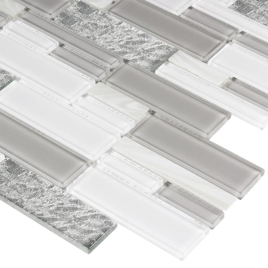 Elida Ceramica Blended Luxor Linear Glass 12 In X 12 In Glossy Glass Linear Wall Tile In The