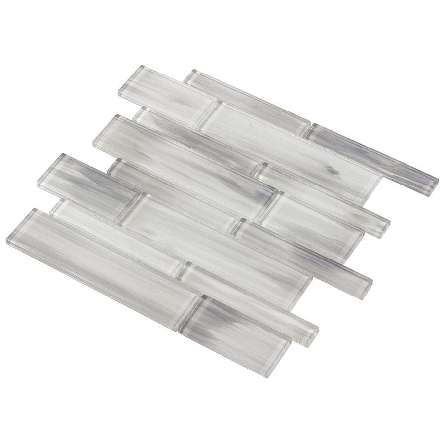 Elida Ceramica White 12 In X 12 In Glossy Glass Linear Wall Tile In The Tile Department At 8494