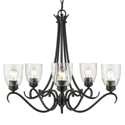 Golden Lighting Parrish 5-Light Black Traditional Chandelier Golden Lighting Parrish 5-Light Black Traditional Chandelier