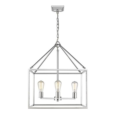 Golden Lighting Wesson 4-Light Chrome Transitional Cage Chandelier Golden Lighting Wesson 4-Light Chrome Transitional Cage Chandelier