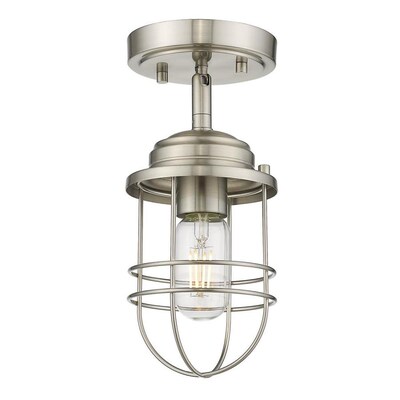 Golden Lighting Seaport 4.75-in Pewter Semi-flush Mount Light Golden Lighting Seaport 4.75-in Pewter Semi-flush Mount Light
