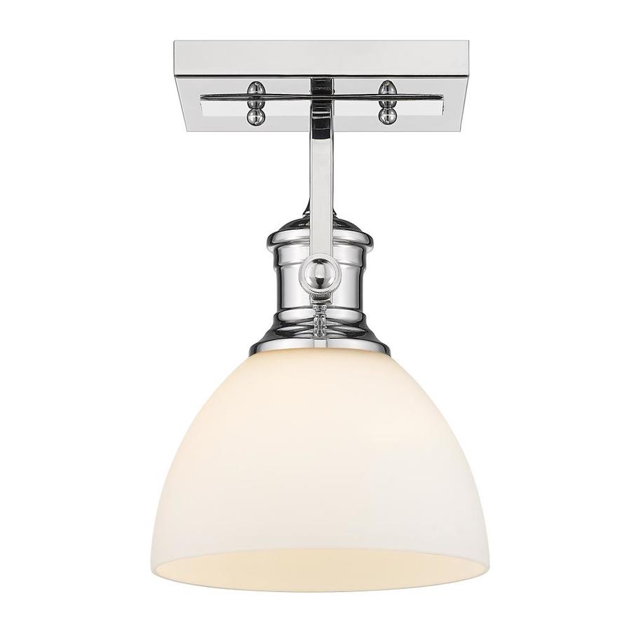 Golden Lighting Hines 8.325-in Chrome Transitional Incandescent Semi-Flush Mount Light