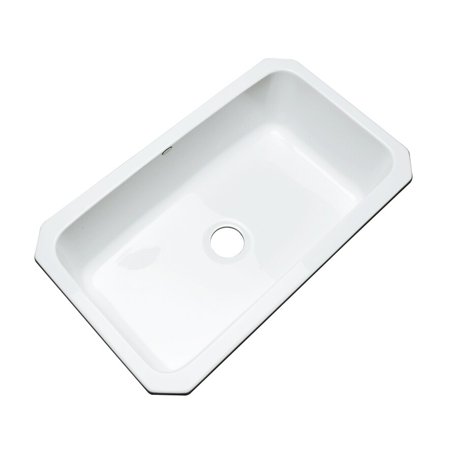 Dekor Master 325 In X 215 In White Single Bowl Undermount Residential Kitchen Sink In The Kitchen Sinks Department At Lowescom