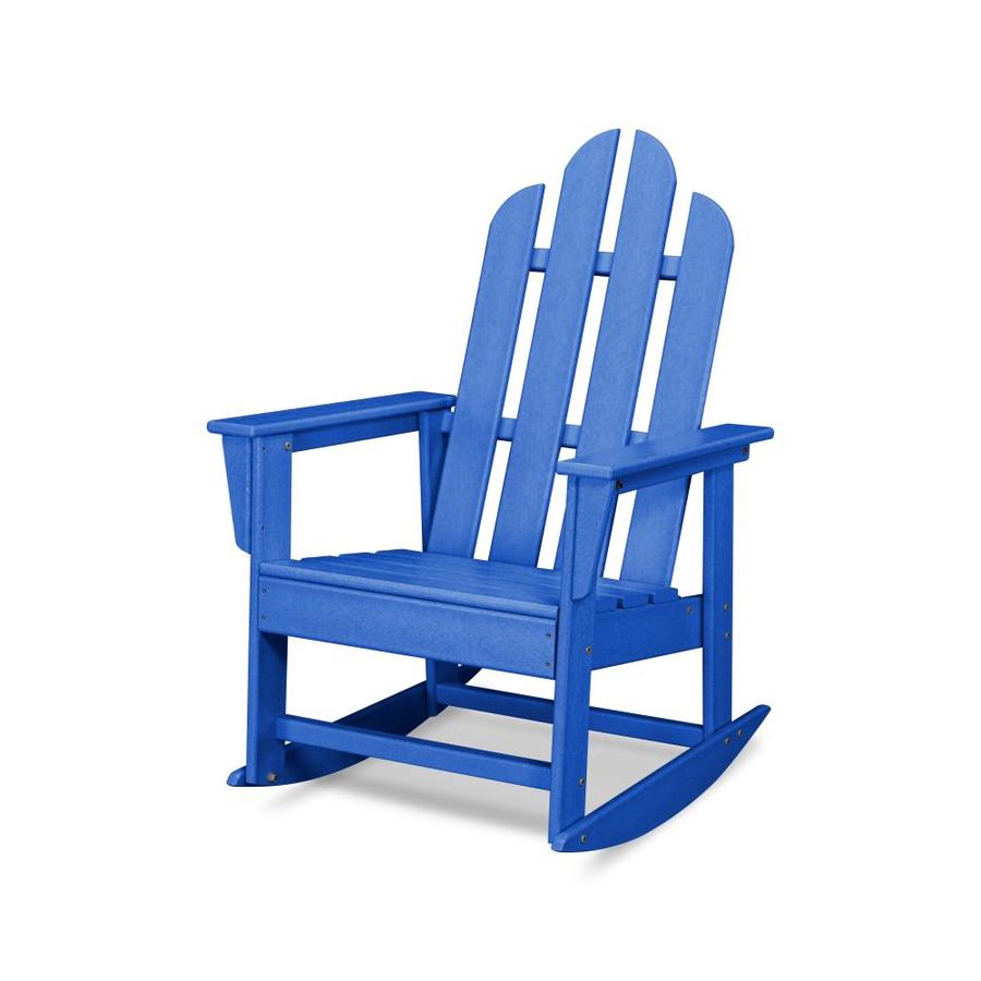 Polywood Long Island Pacific Blue Plastic Rocking Chair S With Slat Seat In The Patio Chairs Department At Lowes Com
