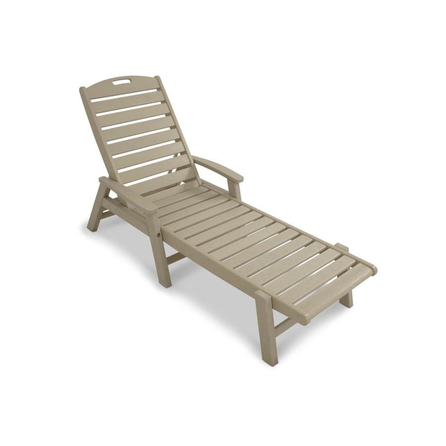 Shop Trex Outdoor Furniture Yacht Club Sand Castle Plastic Patio Chaise Lounge Chair At 