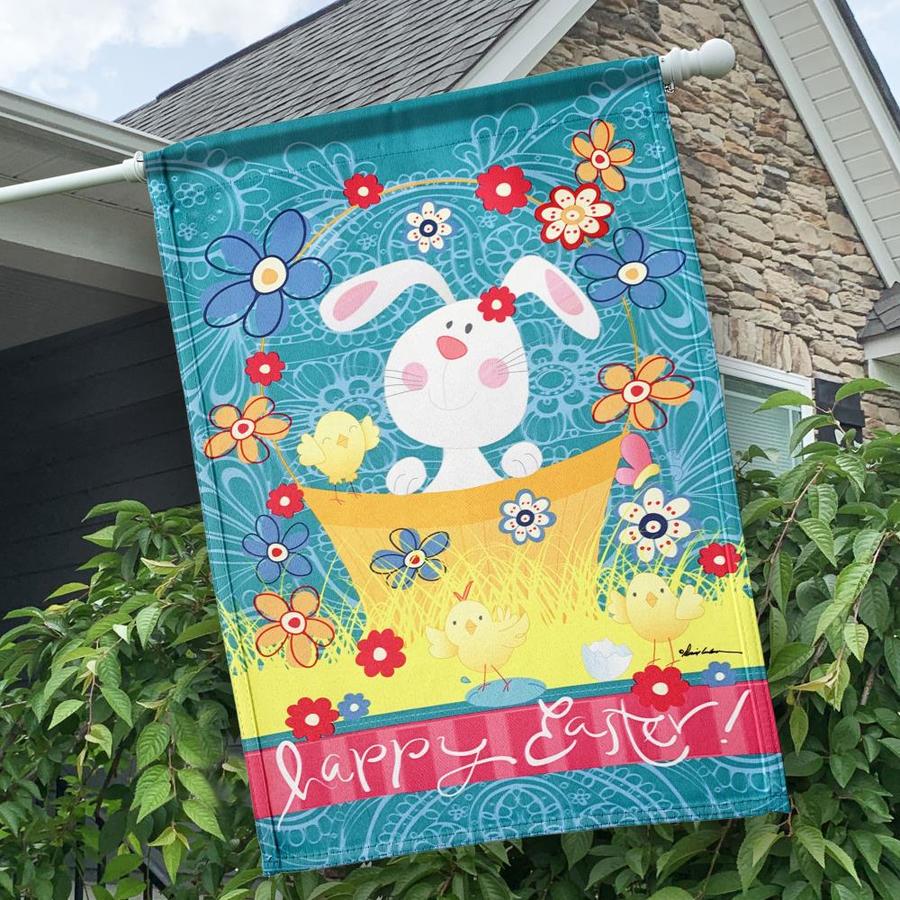 Rain or Shine 2.33-ft W x 3.33-ft H Easter House Flag in the Decorative